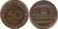 50 Franken 1954 BRD Saarland ss